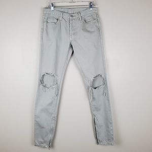 mnml button fly skinny jeans